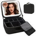 Maleta de Maquiagem com Espelho em LED - Beauty Haven + Brinde um Estojo de Pincéis